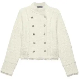Mint Velvet Cream Cotton Blend Boucle Knit Jacket